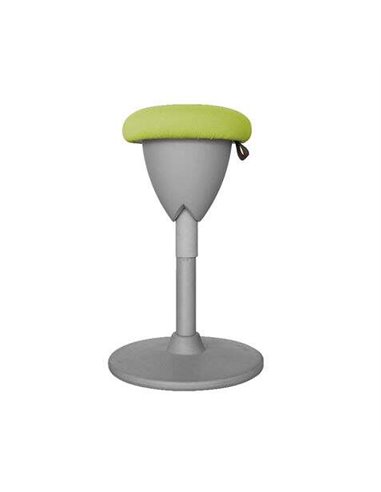 Cromad - Tabouret Polyvalent Design - Assise à Hauteur Réglable - Pivotant à 360º - Tissu Imperméable - Couleur Vert/Gris