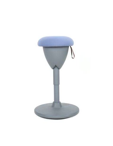 Cromad - Tabouret Polyvalent Design - Assise à Hauteur Réglable - Pivotant à 360º - Tissu Imperméable - Couleur Bleu Clair/Gris