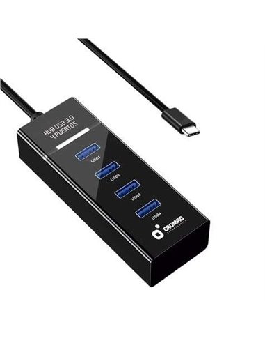 Cromad - Câble USB Type C - Longueur 30 cm - Vitesse de transfert 5 Gbps - 4 Ports USB 3.0 - Aucune installation requise - Compa