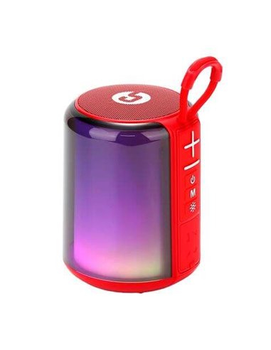 Coolsound - Enceinte Bluetooth Light Boom 5W - Poignée de transport - Effet lumineux LED - Couleur Rouge