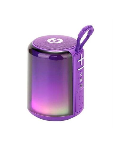 Coolsound - Enceinte Bluetooth Light Boom 5W - Poignée de transport - Effet lumineux LED - Couleur Violet