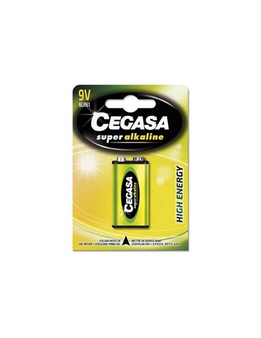 Cegasa - Pack Super Alcaline de 1 Pile 6LR61 9V - Haute Technologie - Fiabilité - Haute Performance - Performance Maximale