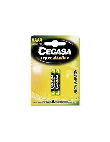 Cegasa - Piles Super Alcalines LR8D425 Pack de 2 Piles AAAA - Haute Technologie - Fiabilité - Hautes Performances - Performances