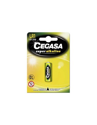 Cegasa - Super Alcaline LR1 Pack de 1 Pile LR1 1,5V - Haute Technologie - Fiabilité - Haute Performance - Performance Maximale