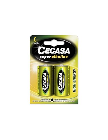 Cegasa - Piles Super Alcalines LR14 Pack de 2 Piles LR14 C 1,5V - Haute Technologie - Fiabilité - Hautes Performances - Performa