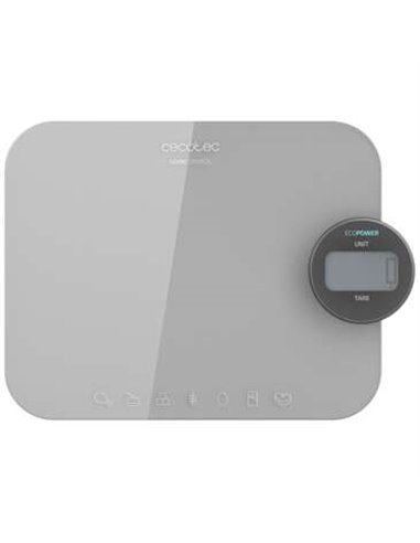 Cecotec - Balance de cuisine Cook Control 10300 EcoPower Nutrition - Fonctionne sans piles - Précision de 1gr - Poids max. 8kg -