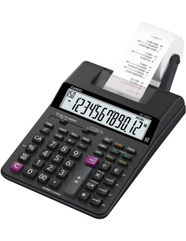 Casio - Imprimante de bureau calculatrice HR150RCE - Écran à 12 chiffres - Largeur du papier 58 mm - Imprime l'heure et la date 