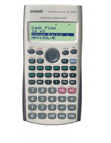 Casio - Calculatrice financière FC100V - Écran 4 lignes - Touches de raccourci personnalisables - Alimenté par batterie