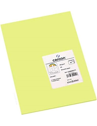 Canson - Guarro Paquet de 50 Papier Cartonné Iris A4 185g - 21x29.7cm - Coloris Vert Pomme