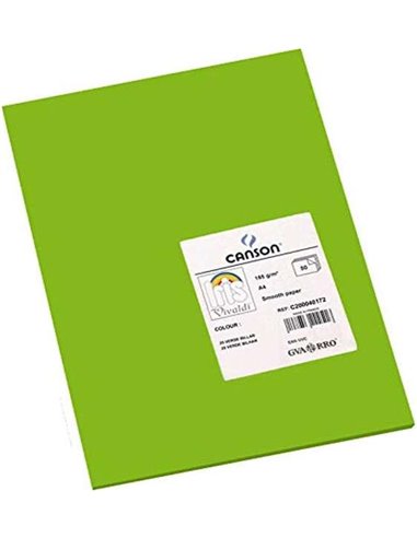 Canson - Guarro Pack de 50 Cartes Iris A4 de 185g - 21x29,7cm - Coloris Vert Billard