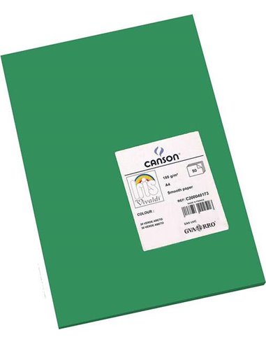 Canson - Guarro Lot de 50 Papier Cartonné Iris A4 185g - 21x29.7cm - Coloris Vert Sapin