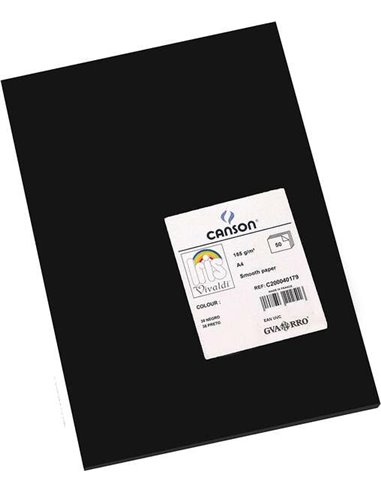 Canson - Guarro Paquet de 50 Papier Cartonné Iris A4 185g - 21x29.7cm - Coloris Noir