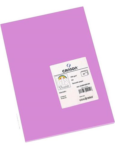 Canson - Guarro Lot de 50 Papier Cartonné Iris A4 185g - 21x29.7cm - Couleur Mauve