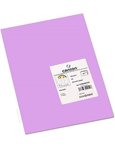 Canson - Guarro Lot de 50 Papier Cartonné Iris A4 185g - 21x29.7cm - Coloris Lilas