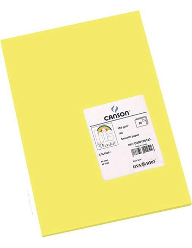 Canson - Guarro Lot de 50 Papier Cartonné Iris A4 185g - 21x29.7cm - Couleur Kiwi