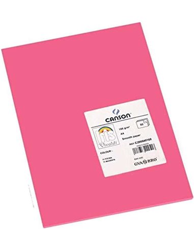 Canson - Guarro Lot de 50 Papier Cartonné Iris A4 185g - 21x29.7cm - Couleur Fuchsia