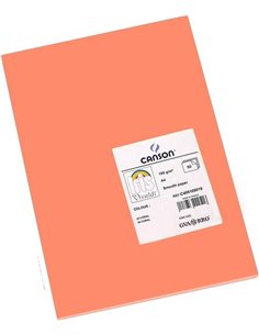 Canson - Guarro Lot de 50 Papier Cartonné Iris A4 185g - 21x29.7cm - Couleur Corail