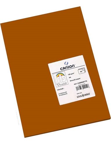 Canson - Guarro Pack de 50 Cartes Iris A4 de 185g - 21x29,7cm - Couleur Chocolat