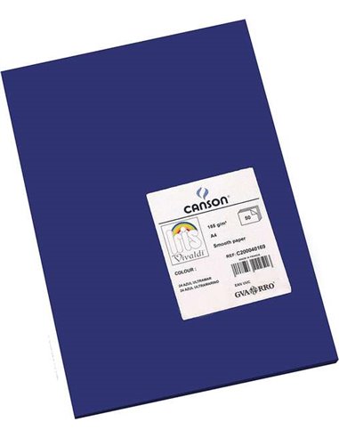 Canson - Guarro Lot de 50 Papier Cartonné Iris A4 185g - 21x29,7cm - Bleu Outremer