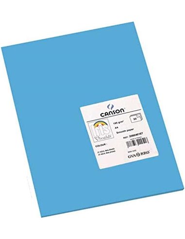 Canson - Guarro Paquet de 50 Papier Cartonné Iris A4 185g - 21x29.7cm - Coloris Bleu Maldives