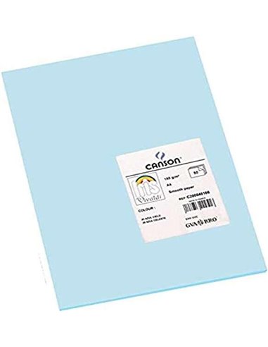 Canson - Guarro Paquet de 50 Papier Cartonné Iris A4 185g - 21x29.7cm - Coloris Bleu Ciel