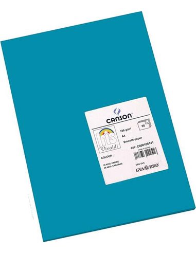 Canson - Guarro Paquet de 50 Papier Cartonné Iris A4 185g - 21x29.7cm - Coloris Bleu Caraïbe