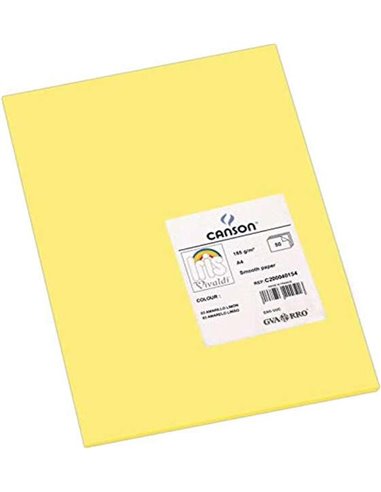 Canson - Guarro Pack de 50 Cartes Iris A4 de 185g - 21x29,7cm - Coloris Jaune Citron