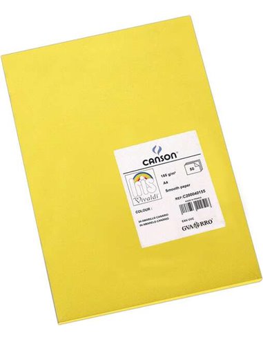 Canson - Guarro Paquet de 50 Papier Cartonné Iris A4 185g - 21x29.7cm - Coloris Jaune Canari