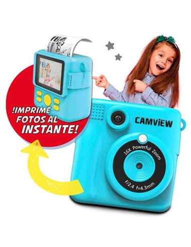 Camview Creative Instant Camera Écran LED 2,4" - Impression photo instantanée - Filtres et cadres personnalisables - Prend en ch