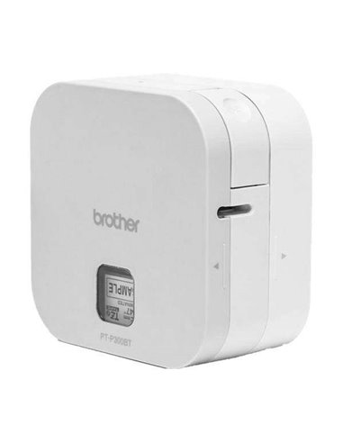 Brother - Étiqueteuse électronique Bluetooth portable PT-P300BT Cube - Résolution 180 dpi - Vitesse 20 mm - Couleur blanche