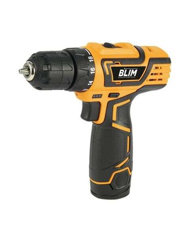 Blim - Perceuse sur batterie 12V 1,5Ah - Couple maximum 28Nm - 2 Vitesses 0-400/0-1500rpm - Couleur Jaune