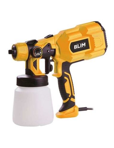 Blim - Pistolet à peinture électrique - Puissance 550W - Réservoir 800ml - Régulation de débit - Buse 1,8mm - Couleur Jaune