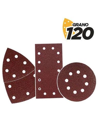 Blim - Pack de 9 Papiers Abrasifs Velcro pour Ponceuse BL0151 - Grain 120 - 3 Formats