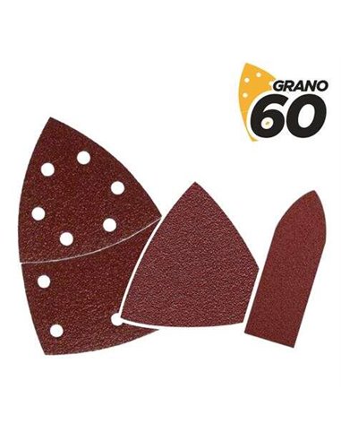 Blim - Paquet de 9 Papiers Abrasifs Velcro pour Ponceuse BL0137 - Grain 60 - 3 Formats