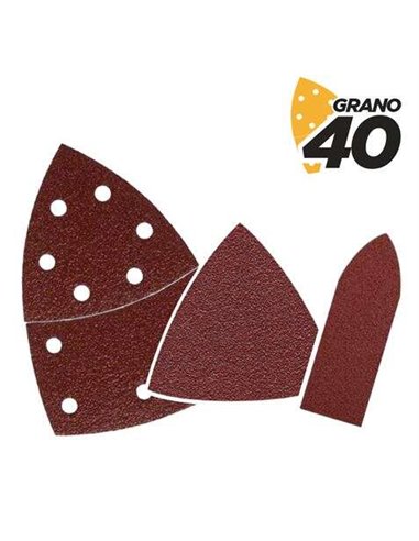 Blim - Paquet de 9 Papiers Abrasifs Velcro pour Ponceuse BL0137 - Grain 40 - 3 Formats