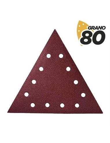 Blim - Paquet de 5 Papiers Abrasifs Velcro pour Ponceuse BL0223 - Grain 80 - Format Triangulaire