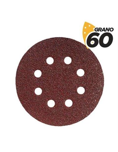 Blim - Paquet de 10 Papiers Abrasifs Velcro pour Ponceuse BL0150 - 125mm - Grain 60 - Format Circulaire