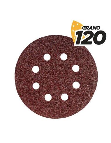 Blim - Paquet de 10 Papiers Abrasifs Velcro pour Ponceuse BL0150 - 125mm - Grain 120 - Format Circulaire