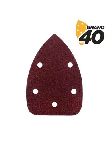 Blim - Paquet de 10 Papiers Abrasifs Velcro pour Ponceuse BL0124 - Grain 40 - Format Triangulaire