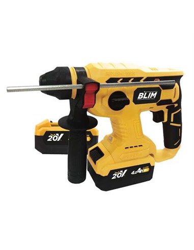 Blim - Marteau perforateur à piles 20V 4Ah - Moteur sans balais - Énergie d'impact 2,2 Joules - Vitesse 0-1400 tr/min - Comprend