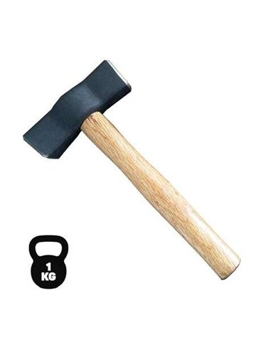 Blim - Marteau de Charpentier - Tête en Acier au Carbone Forgé 1 Kg - Plan de Travail Trempé - Manche en Bois - Manche Ergonomiq