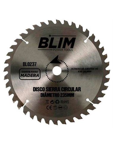 Blim - Disque à Couper le Bois pour Scie 235mm - 60 Dents avec Revêtement Carbure TuNGS -teno