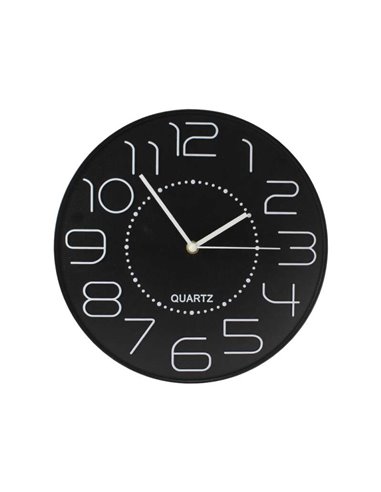 Bismark - Horloge de Bureau Chiffres Blancs sans Verre - Aiguilles en Aluminium - Couleur Noir