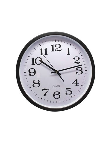 Bismark - Grande horloge de bureau - Lentille en verre - Aiguilles en aluminium - Cadran PVC - Couleur Noir