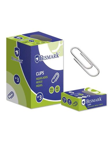 Bismark - Pack de 100 Clips N°3 42mm - Nickelé