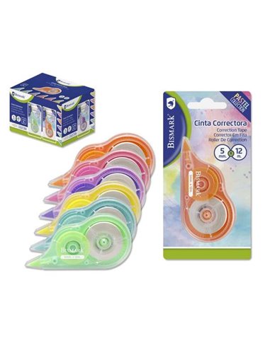 Bismark - Ruban Correcteur 5mm x 12m - Couleurs Pastel Assorties