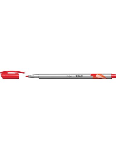 Bic - Stylo marqueur Intensity Medium 0,8 mm à pointe moyenne - Encre à base d'eau - Couleur rouge