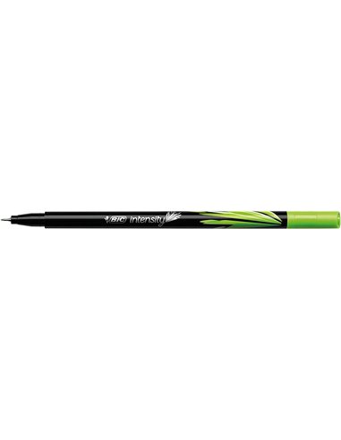 Bic - Marqueur à pointe fine Intensity Fine 0,8 mm - Course 0,4 mm - Encre à base d'eau - Couleur vert lime