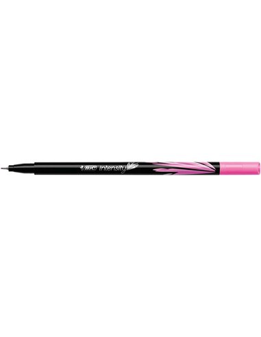 Bic - Marqueur Intensity Fine 0,8 mm à pointe fine - Course 0,4 mm - Encre à base d'eau - Couleur rose