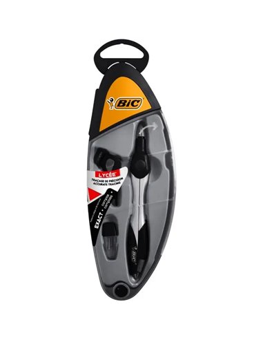 Bic - Compas Exact pour porte-mine ou porte-mine - Corps en métal noir ou rouge aléatoire